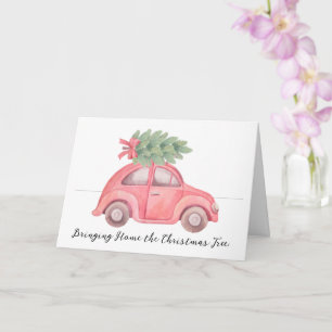 Brining Home The Christmas Tree Greeting Card