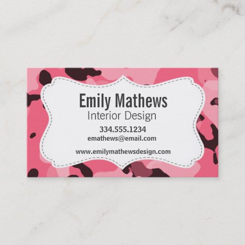 Brink Pink Camo Camouflage Business Card