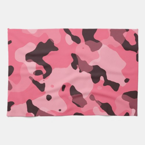Brink Pink Camo Camouflage Kitchen Towel