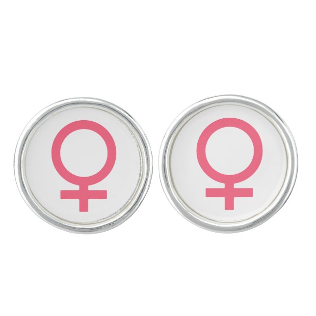 Brink Pink Venus Symbol Cufflinks (Front)