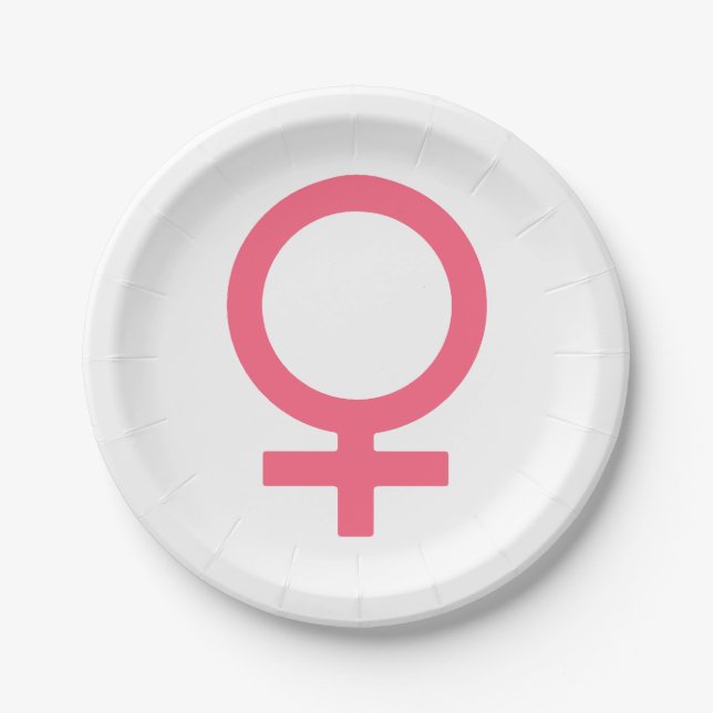 Brink Pink Venus Symbol Paper Plates (Front)