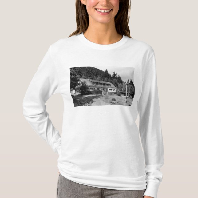 Brinnon, WA View of Olympic Inn on Hood Canal T-Shirt (Front)