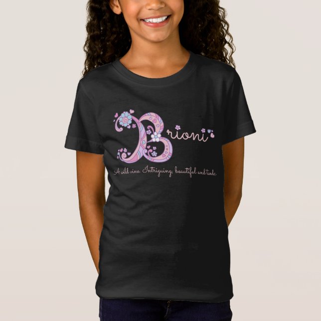 Brioni girls B name meaning monogram T-Shirt (Front)