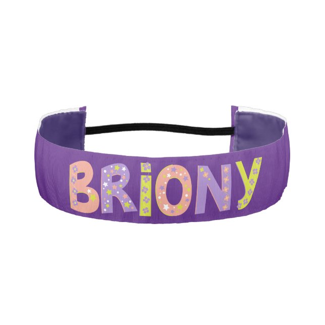  Briony stars and flower graphic text kids Athletic Headband (Front)