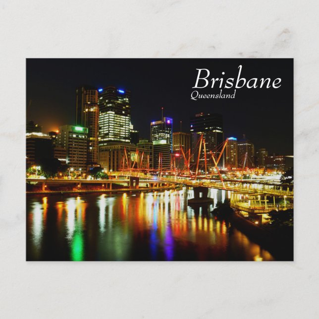 Brisbane at night 1 postcard (Front)