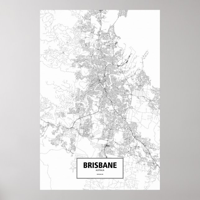 Brisbane, Australia (black on white) Poster (Front)