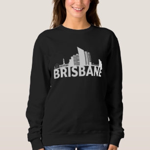 Brisbane Australia City Skyline Silhouette Outline Sweatshirt