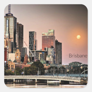 Brisbane, Australia cityscape photograph Square Sticker