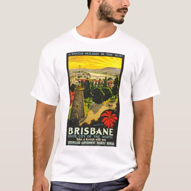Brisbane Australia Poster T-Shirt (Front)