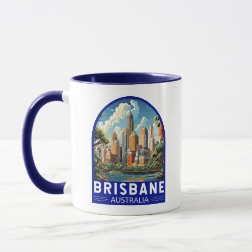 Brisbane Australia Travel Art Vintage Mug