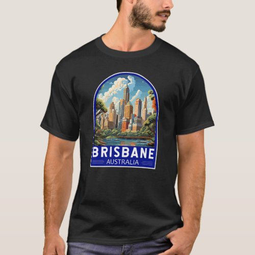 Brisbane Australia Travel Art Vintage T_Shirt