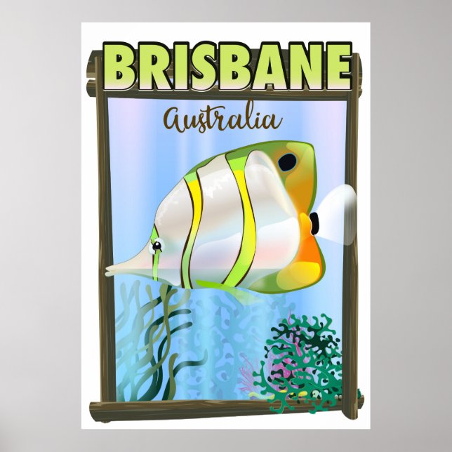 Brisbane Australia Tropical travel poster (Front)