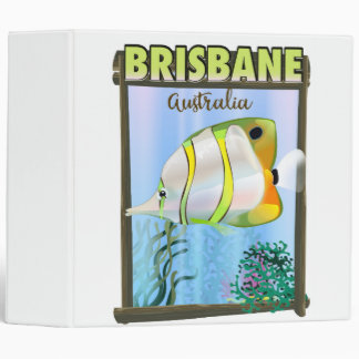 Brisbane Australia Tropical travel poster 3 Ring Binder