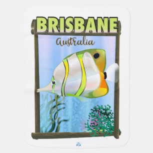 Brisbane Australia Tropical travel poster Baby Blanket