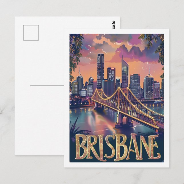 Brisbane Australia Vintage Famous Travel Place Postcard (Front/Back)