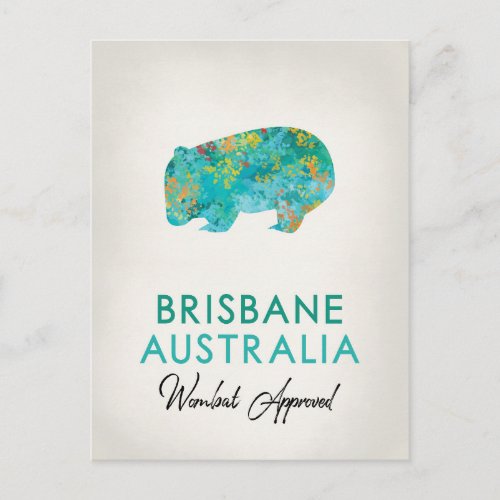 Brisbane Australia Wombat Postcard