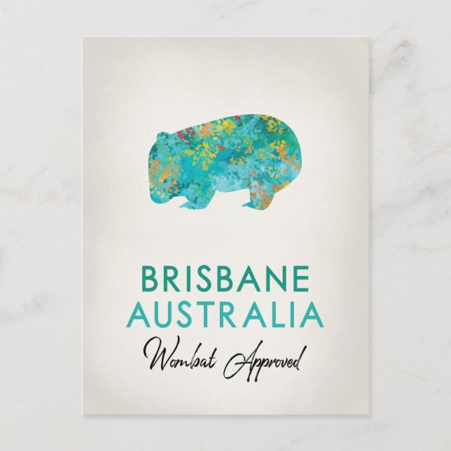 Brisbane Australia Wombat Postcard (Front)