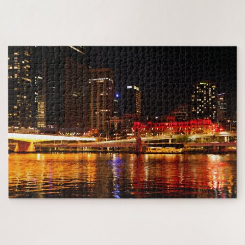 Brisbane city lights at night jigsaw puzzle