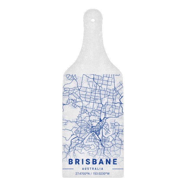 Brisbane City Map Blue Tint  Cutting Board (Front)
