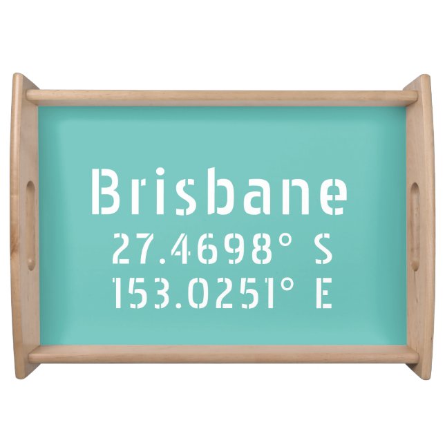 Brisbane Latitude Longitude Serving Tray (Front)