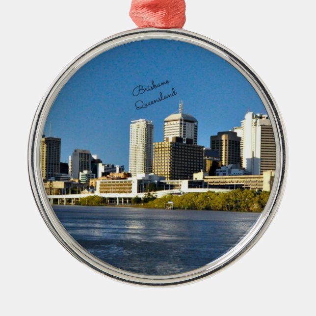 Brisbane, Queensland cityscape Metal Ornament (Front)