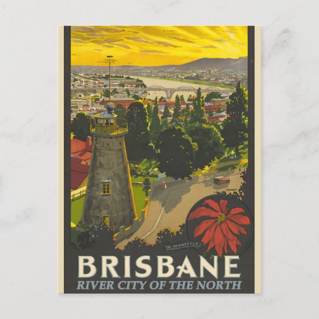 Brisbane vintage poster holiday postcard (Front)