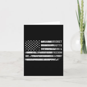 Brisket Butts Ribs And Freedom Bbq American Flag 1 Card