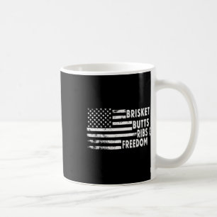 Brisket Butts Ribs And Freedom Bbq American Flag  Coffee Mug