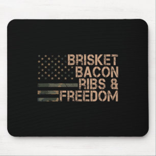 Brisket Bycon Ribs And Freedom Grill Bbq Funny Mea Mouse Pad