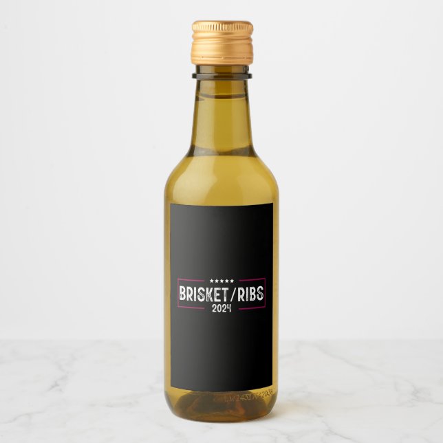 Brisket Ribs 2024 BBQ Barbecue Political Election Wine Label (Front)