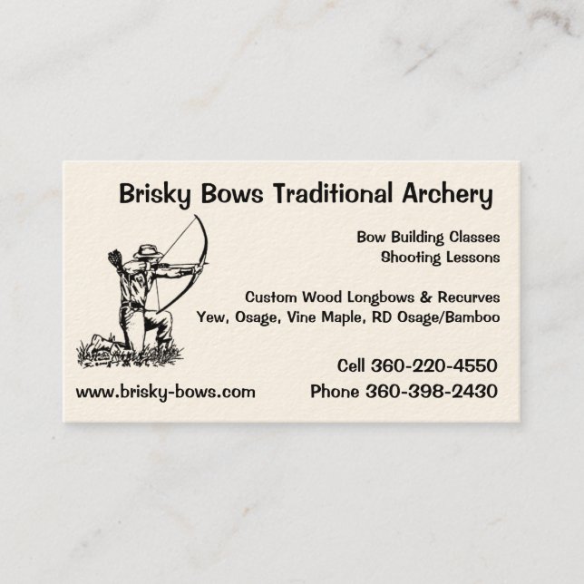 Brisky Bows Archery Business Card (Front)