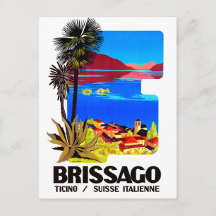 Brissago, Ticino, Switzerland. Village  and lake Postcard