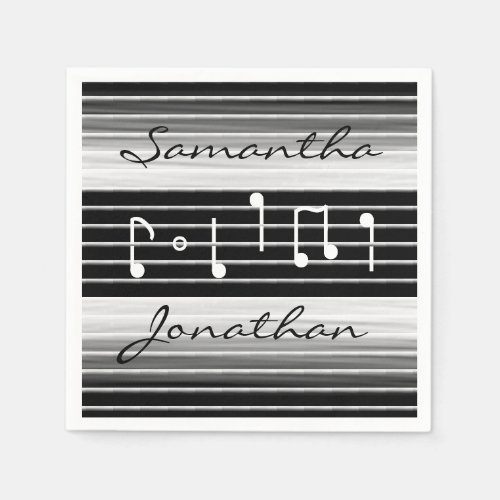 Bristles Musical Notes Personalized Paper Napkins