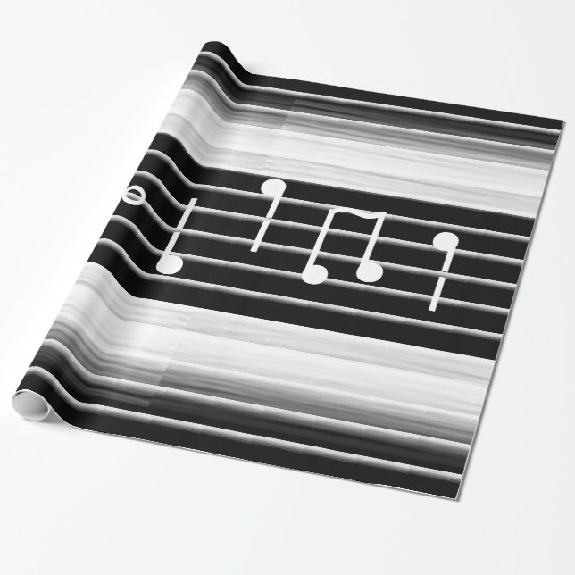 Bristles Musical Notes Wrapping Paper (Unrolled)
