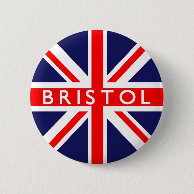 Bristol : British Flag Pinback Button (Front)