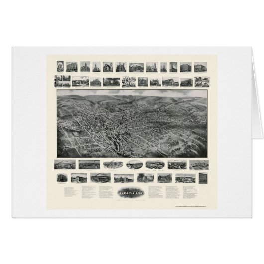 Bristol, CT Panoramic Map - 1907 Cards (Front Horizontal)