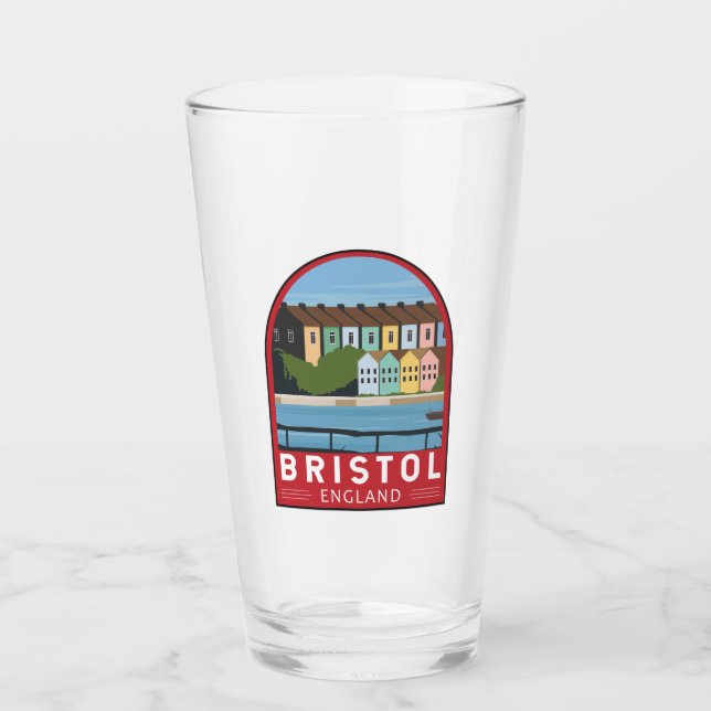 Bristol England Retro Travel Art Vintage Glass (Front)