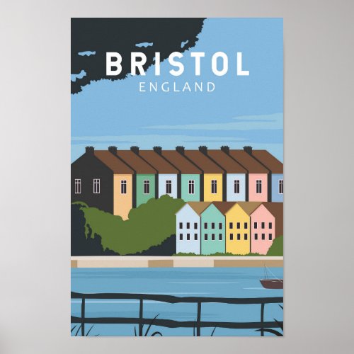 Bristol England Retro Travel Art Vintage Poster