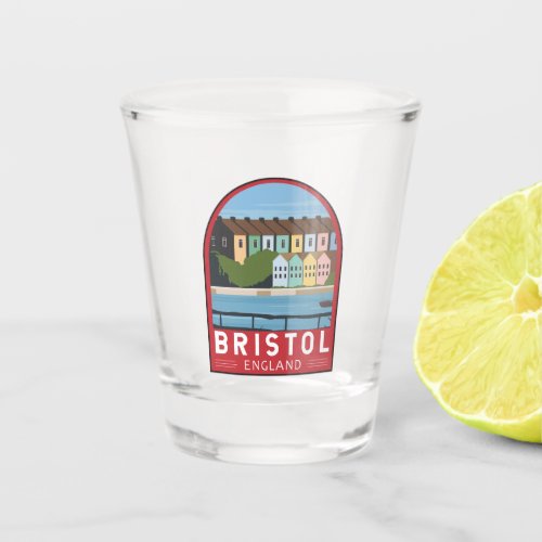 Bristol England Retro Travel Art Vintage Shot Glass