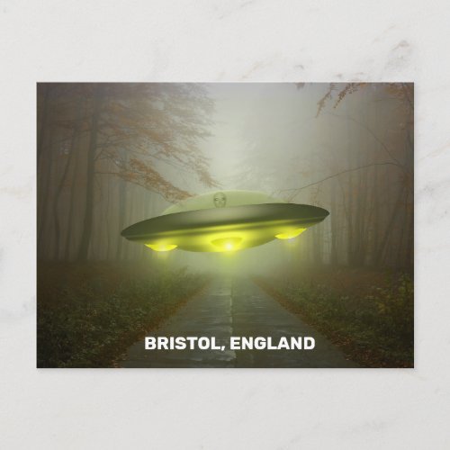 BRISTOL ENGLAND SPACESHIP UFO ART Postcards