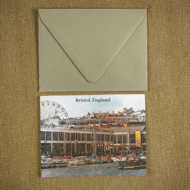 Bristol England UK Panorama View Postcard (bristol england vintage travel postcard)