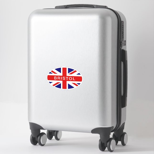 Bristol English Union Jack flag oval vinyl Sticker (Suitcase)