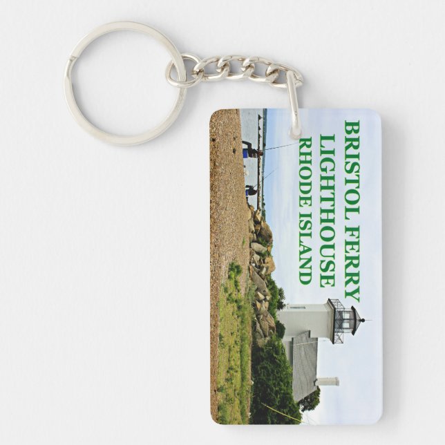 Bristol Ferry Lighthouse, Rhode Island Keychain (Front)