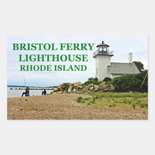 Bristol Ferry Lighthouse, Rhode Island Rectangular Sticker (Front)