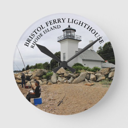 Bristol Ferry Lighthouse Rhode Island Round Clock