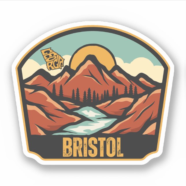 Bristol, Georgia Sticker (Front)