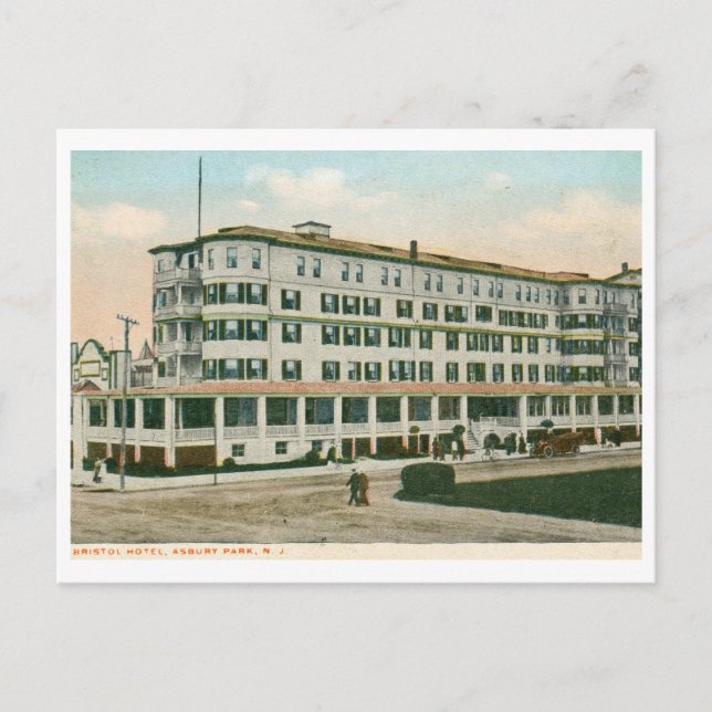 Bristol Hotel, Asbury Park, NJ Vintage Postcard (Front)