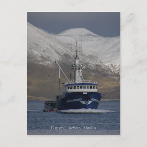 Bristol Mariner Crab Boat in Dutch Harbor Alaska Postcard
