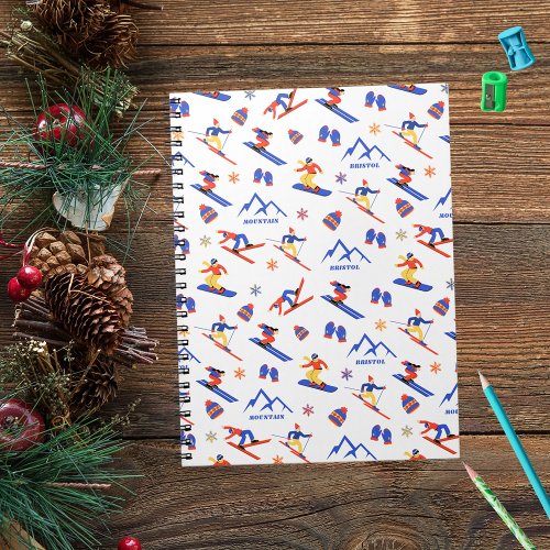 Bristol Mountain New York Ski Snowboard Pattern Notebook