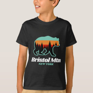 Bristol Mountain New York Skiing Snowboarding Bear T-Shirt